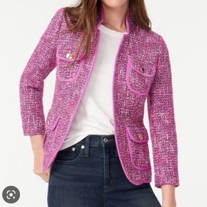 J. Crew Vibrant Pink Tweed Blazer
